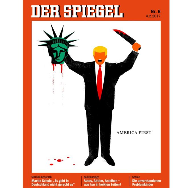 Trang bìa số tháng 2-2017 gây tranh cãi của tờ báo Đức Der Spiegel
