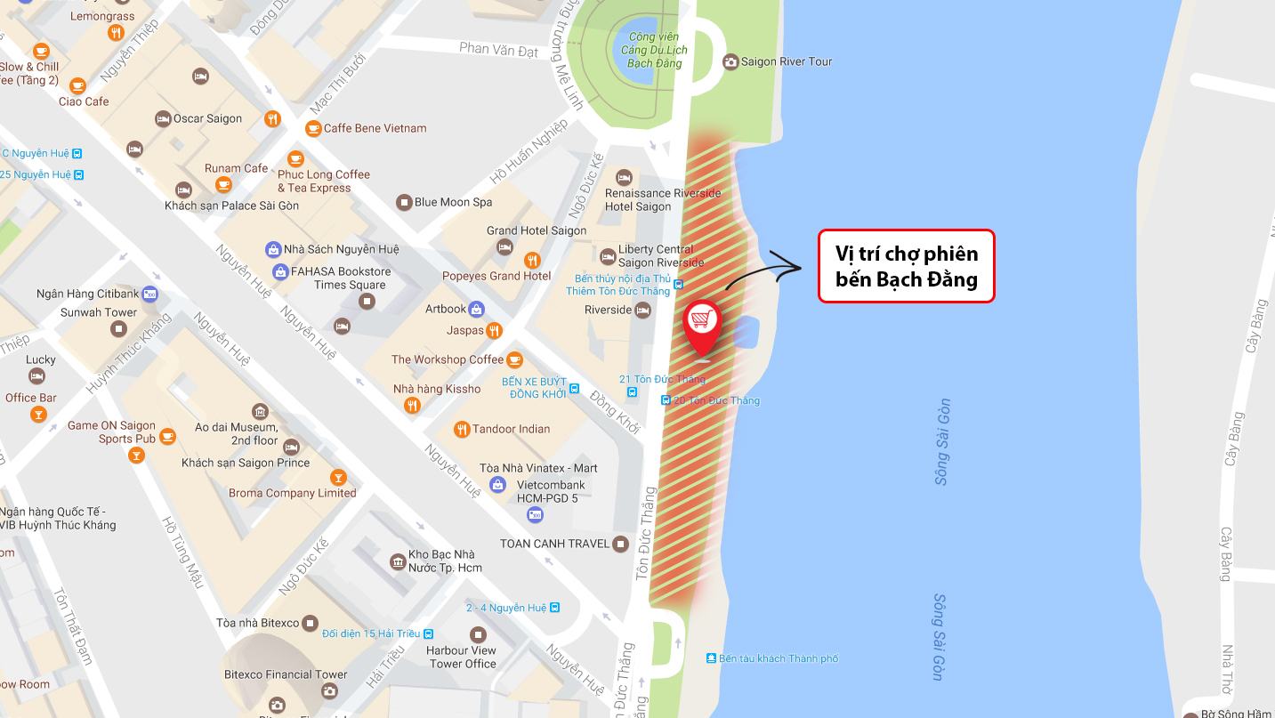 Vi trí chợ phiên bến Bạch Đằng - Ảnh: Google Map