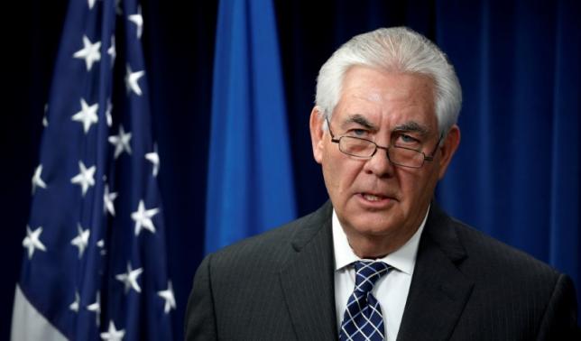 Ngoại trưởng Mỹ Rex Tillerson trong một lần phát biểu tại Washington - Ảnh: Reuters