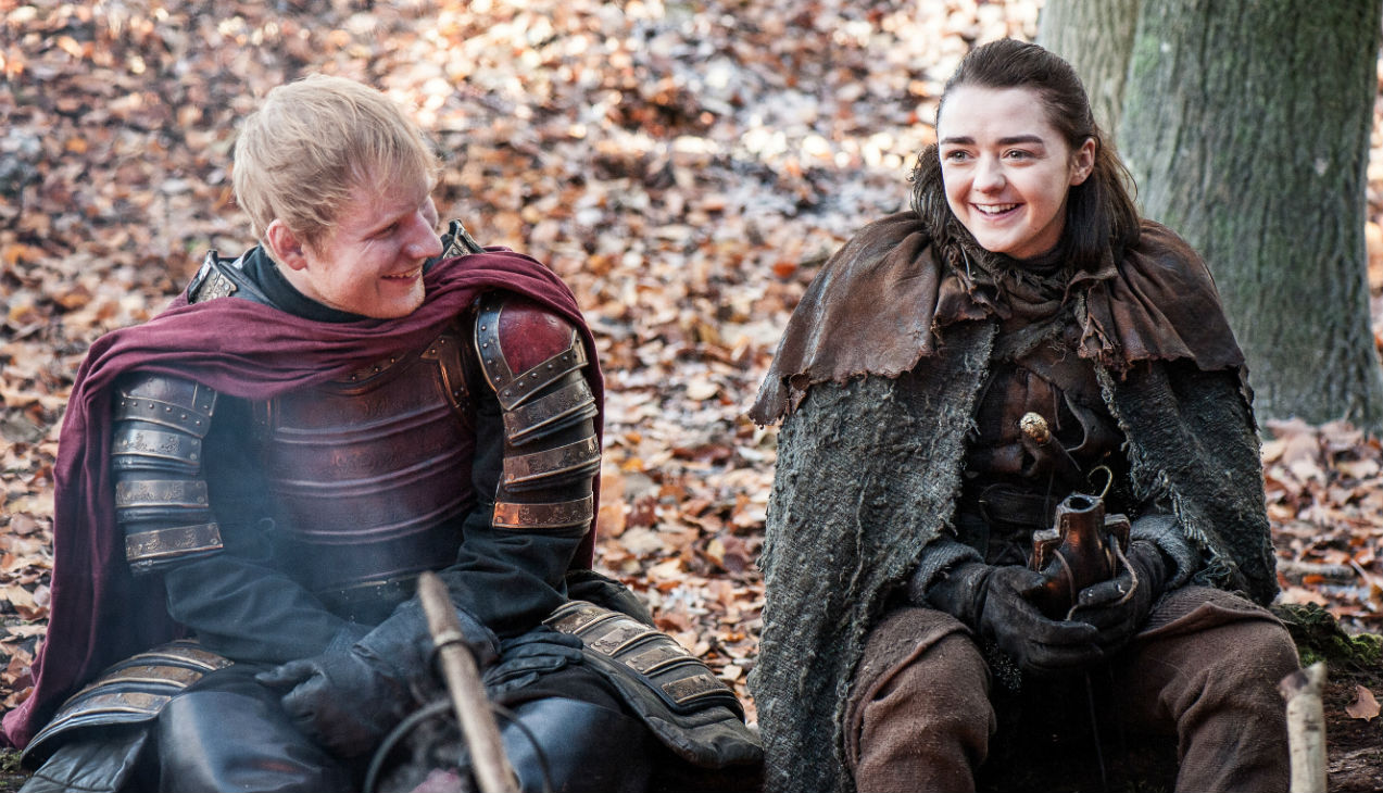 Ed Sheeran và Maisie Williams trong Game of Thrones - Ảnh: HBO