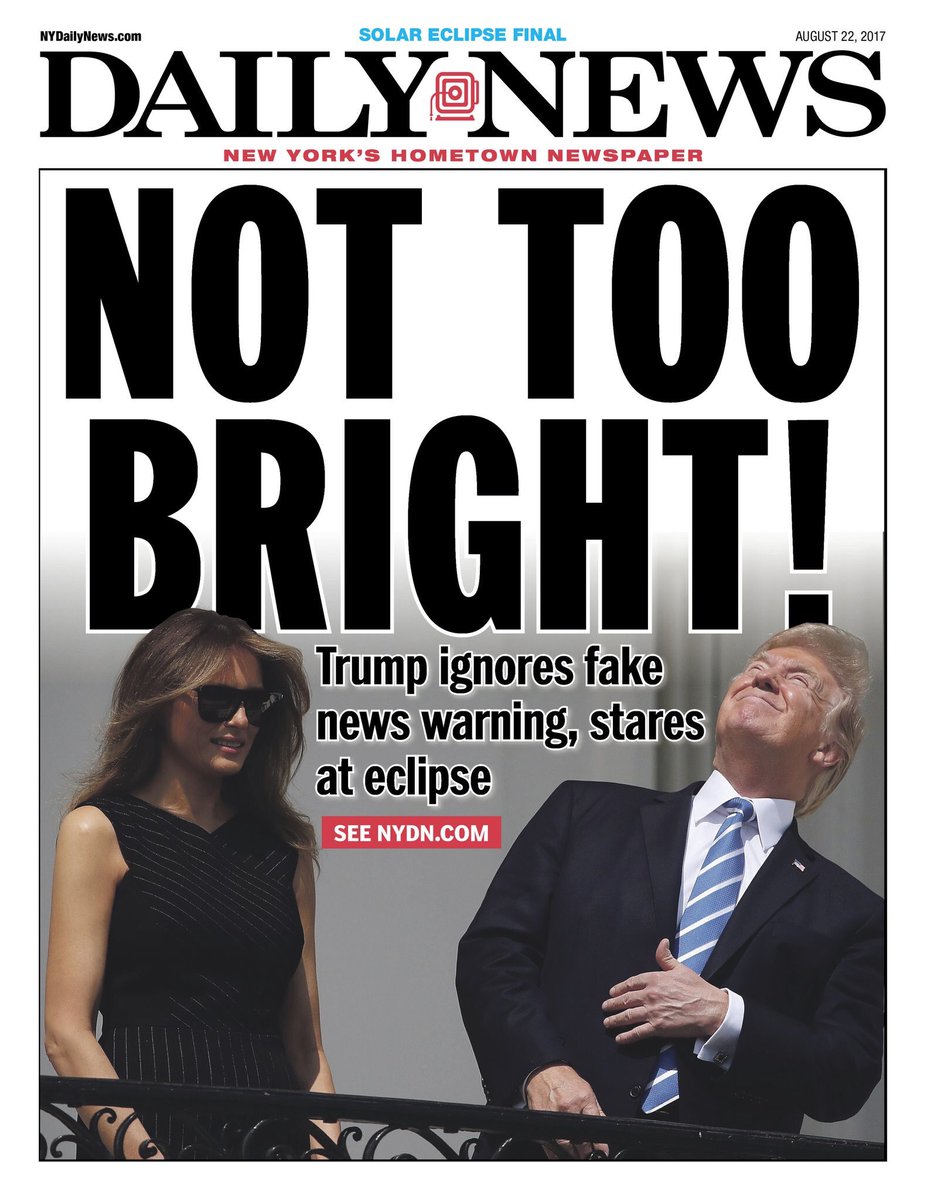 Trang bìa New York Daily News chế nhạo việc Tổng thống Trump
