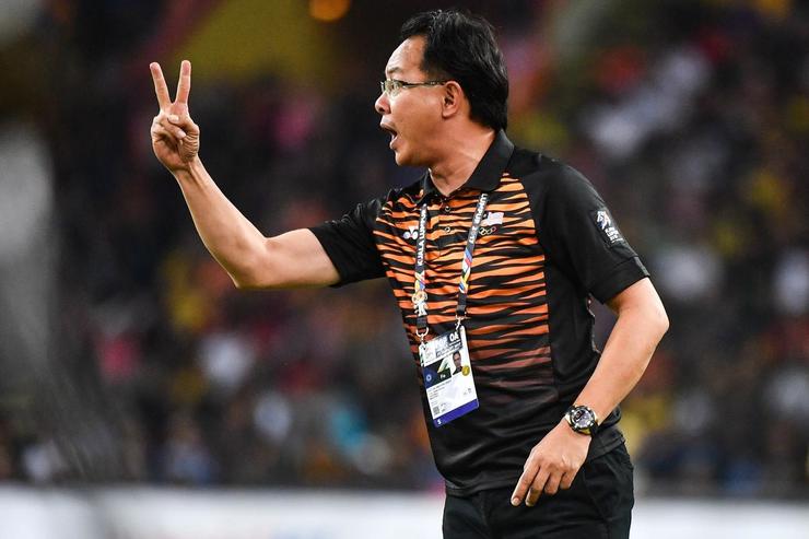 HLV Ong Kim Swee sẽ cùng U-22 Malyasi đối mặt thử thách khó khăn Thái Lan ở trận chung kết. Ảnh: THE STAR