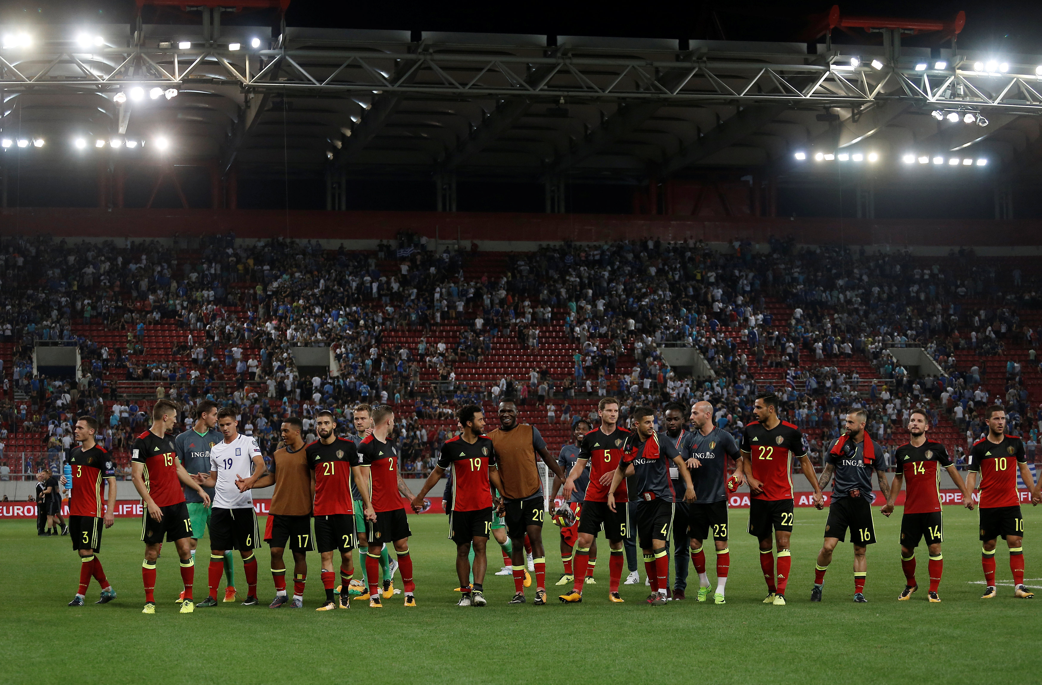 Bỉ trở thành đội bóng đầu tiên đoạt vé dự World Cup 2018. Ảnh: REUTERS