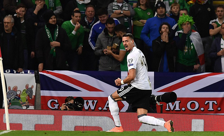 Wagner ăn mừng bàn nâng tỉ số lên 2-0 cho Đức. Ảnh: GETTY IMAGES