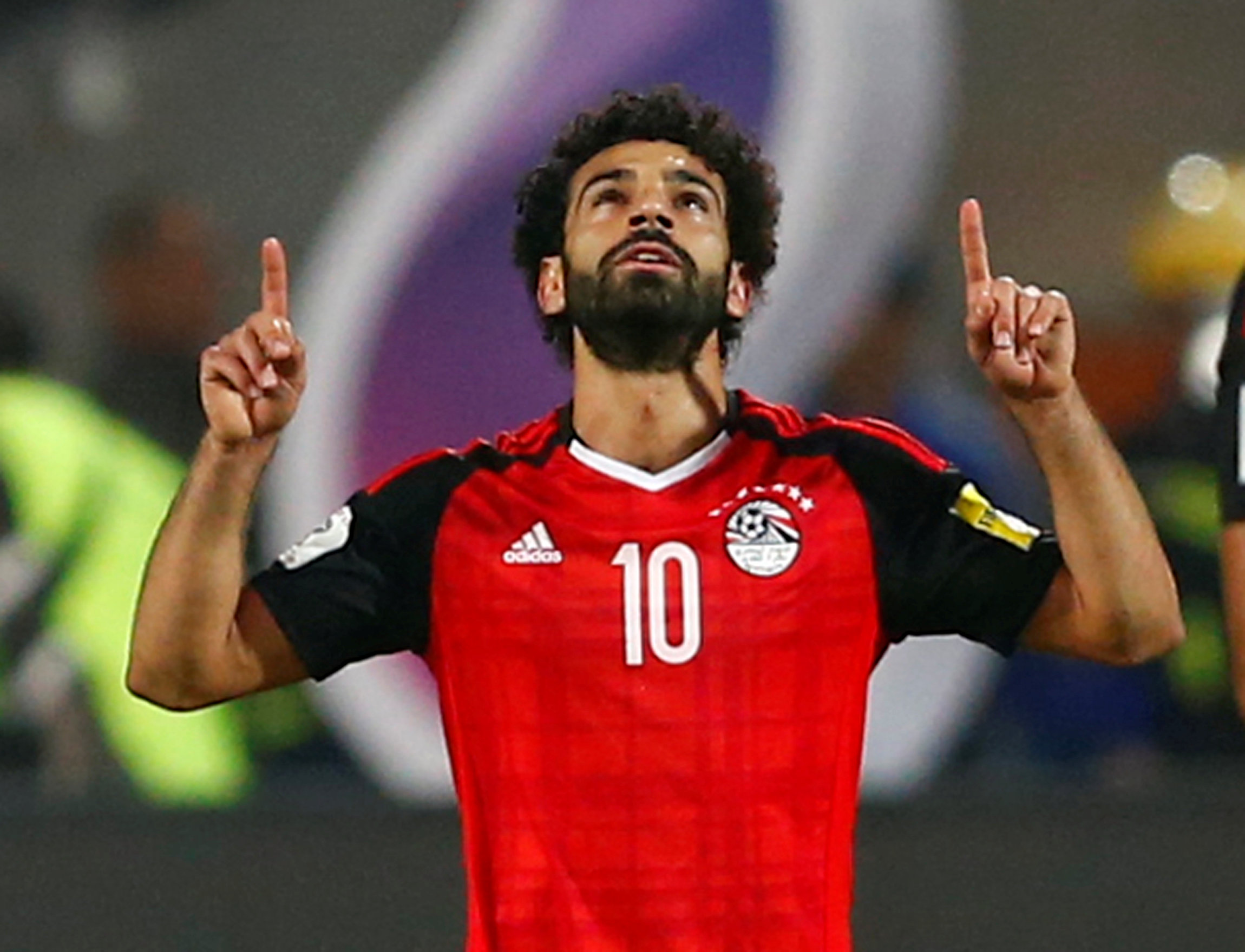 Salah ăn mừng bàn thắng vào lưới Congo. Ảnh: REUTERS