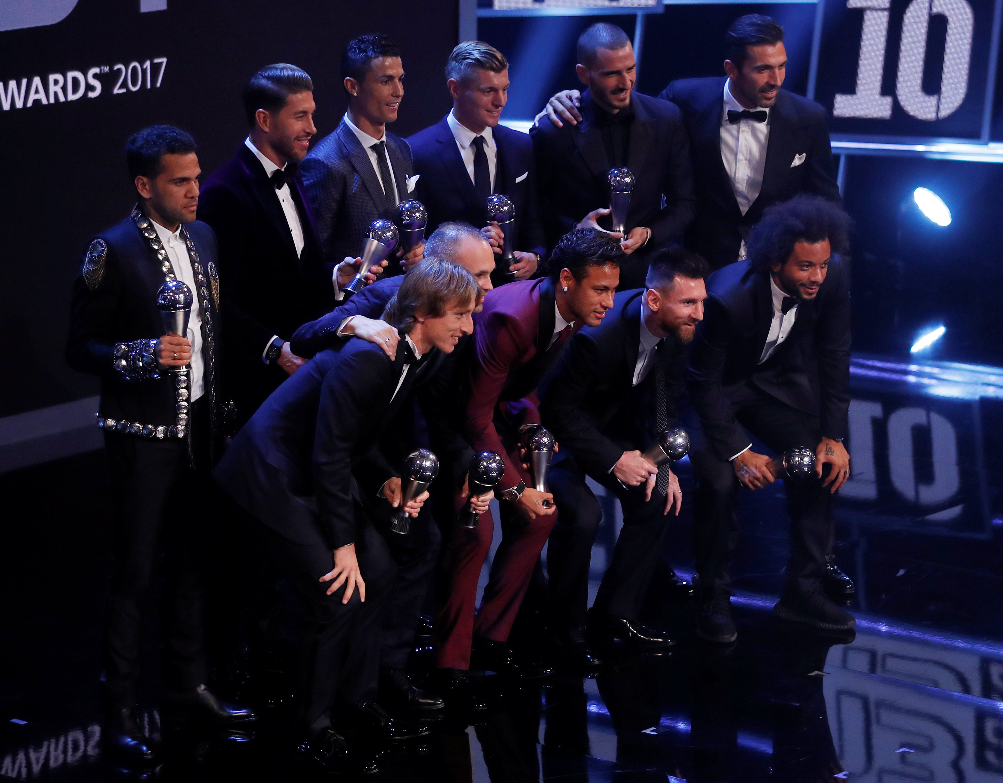 Đội hình tiêu biểu FIFA Fifpro 2017. Ảnh: REUTERS