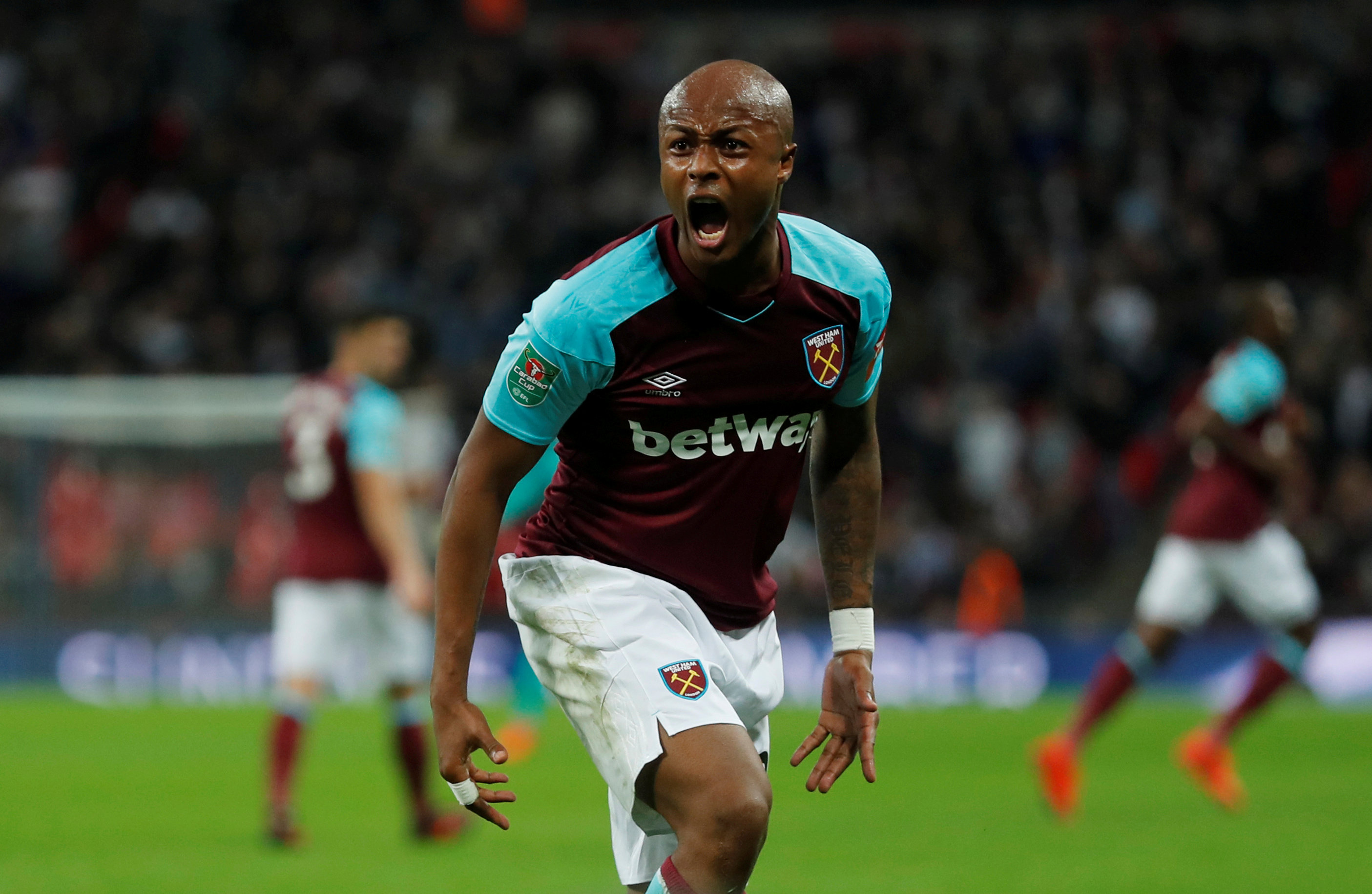 Andre Ayew - người hùng của West Ham trong chiến thắng trước Tottenham. Ảnh: REUTERS