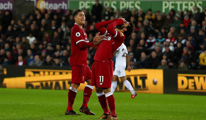 Nỗi thất vọng của Salah sau một tình huống bỏ lỡ. Ảnh: GETTY IMAGES