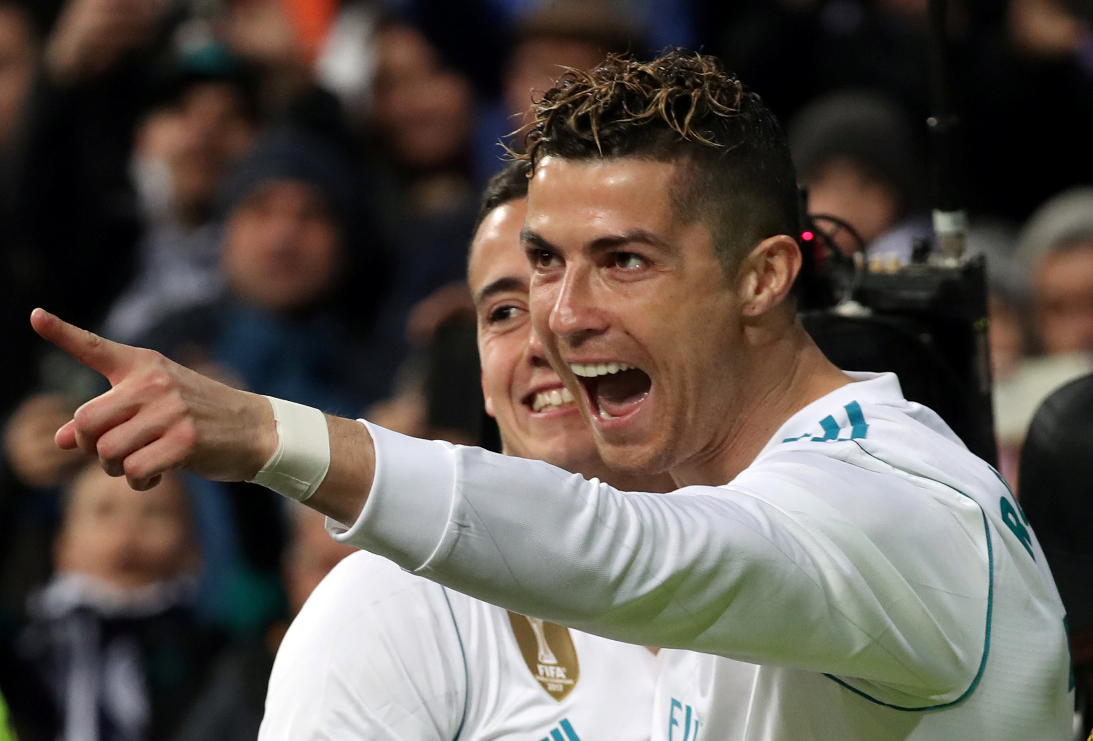 Ronaldo ăn mừng bàn thắng vào lưới Girona. Ảnh: REUTERS