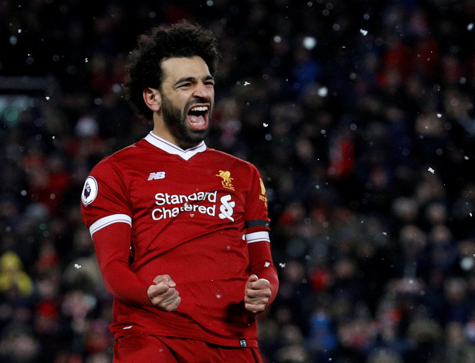 Salah ăn mừng bàn thắng trong màu áo Liverpool. Ảnh: REUTERS