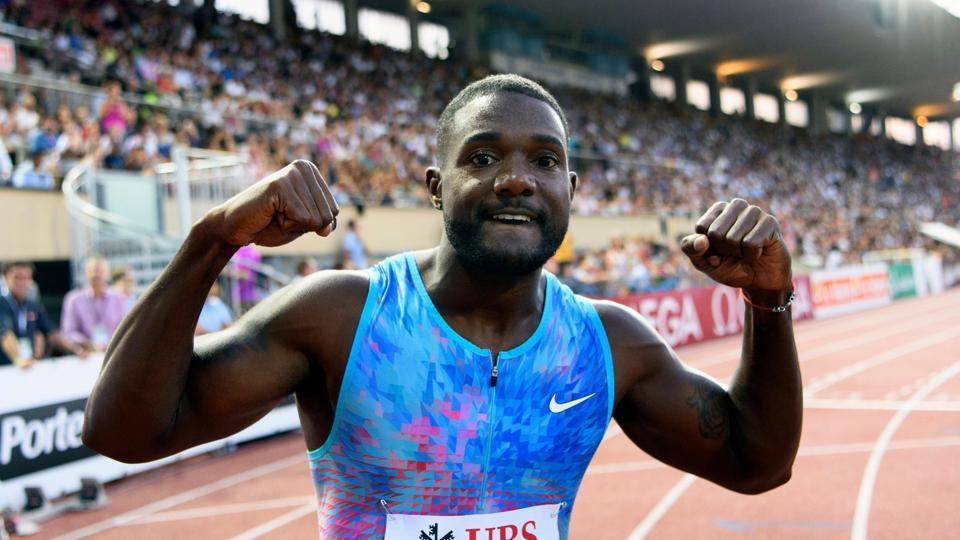 Gatlin tại Giải điền kinh Grenada Invitational. Ảnh: GETTY IMAGES